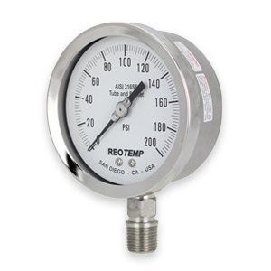 Reotemp 4" PR40S, 1/4" LM - Heavy-Duty Repairable Stainless Steel Gauge
